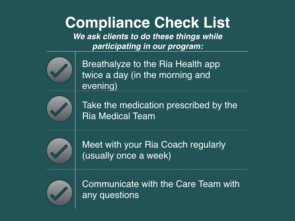 Ria Health compliance checklist