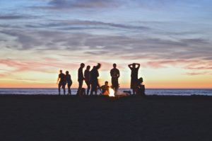 how drunk are you? gathering on a beach