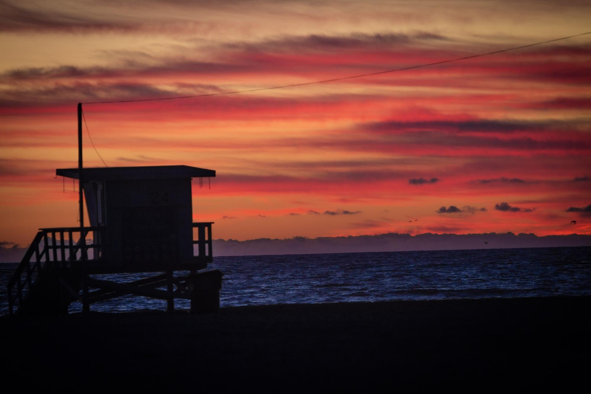 sunset over the beach recovery