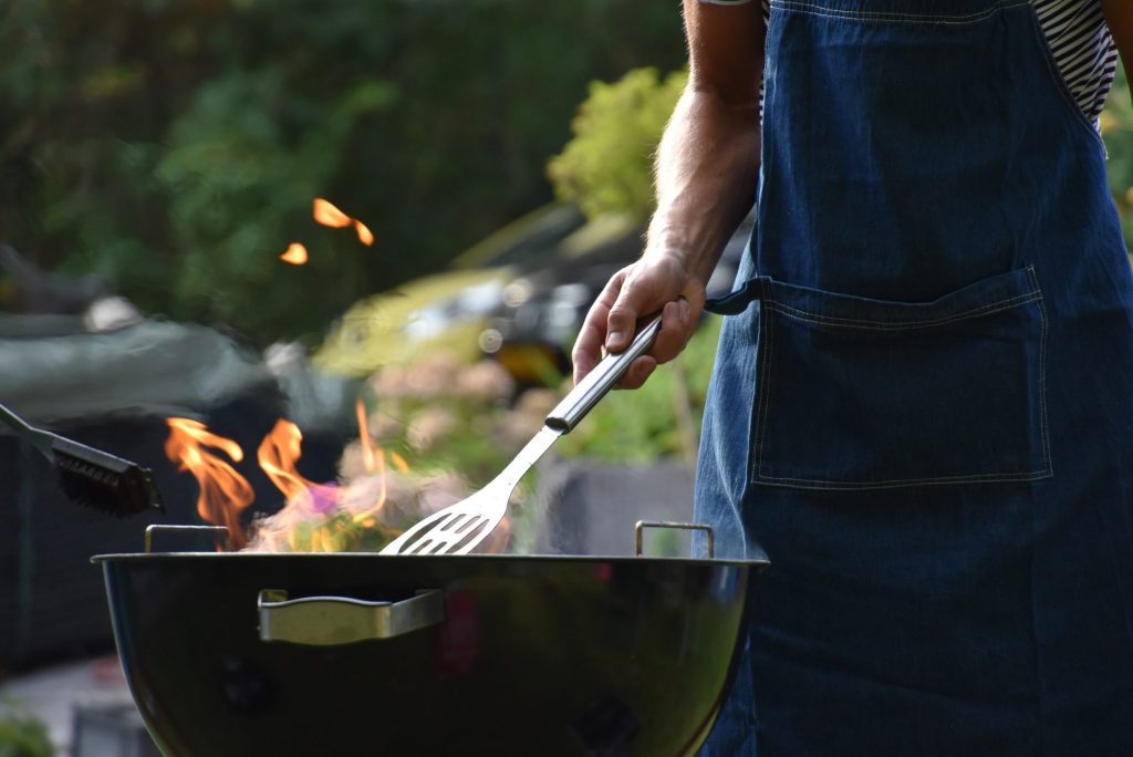 sober labor day, man grilling