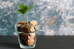 plant in money jar, rehab vs. online telehealth