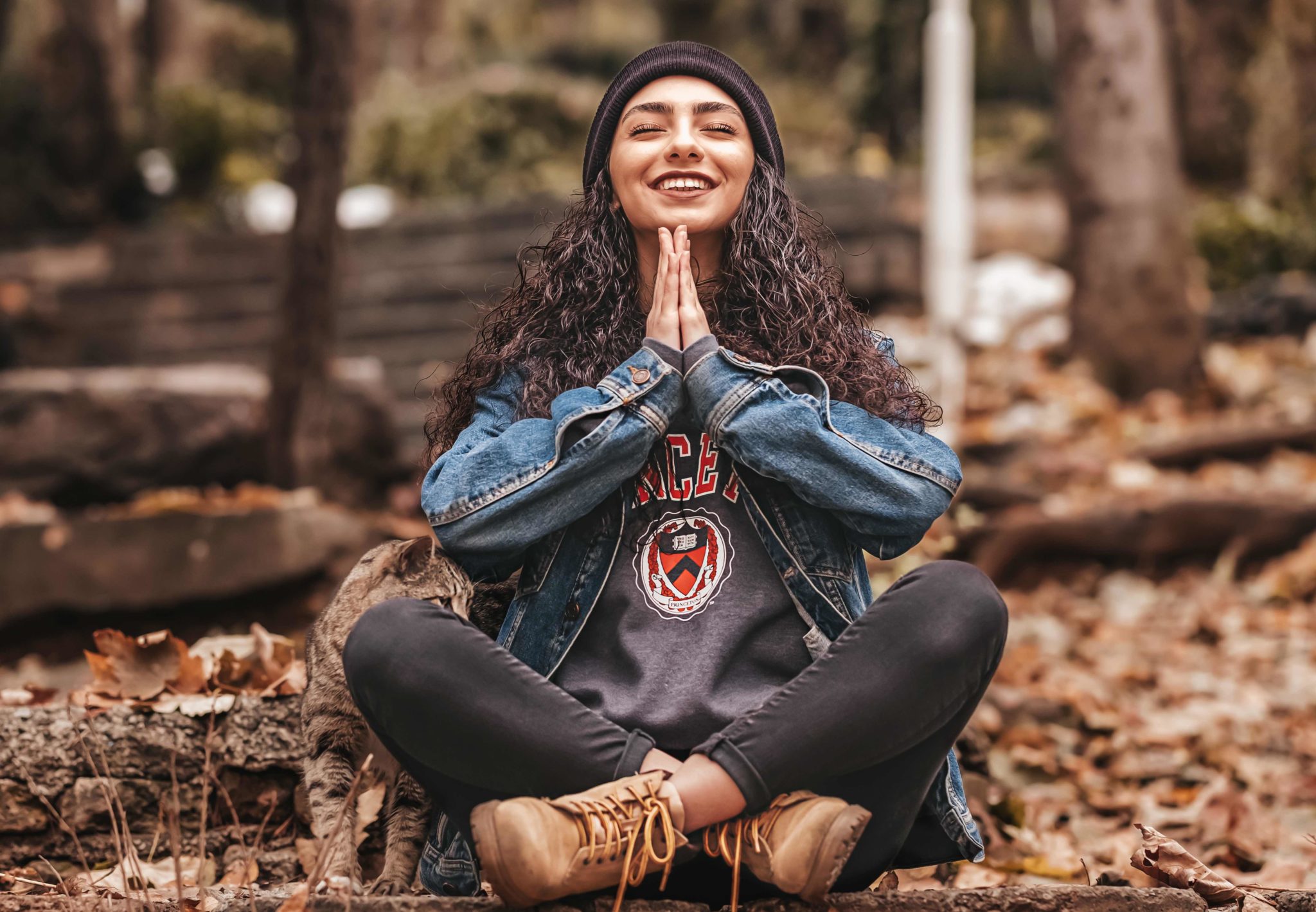 woman meditating, sober things to do