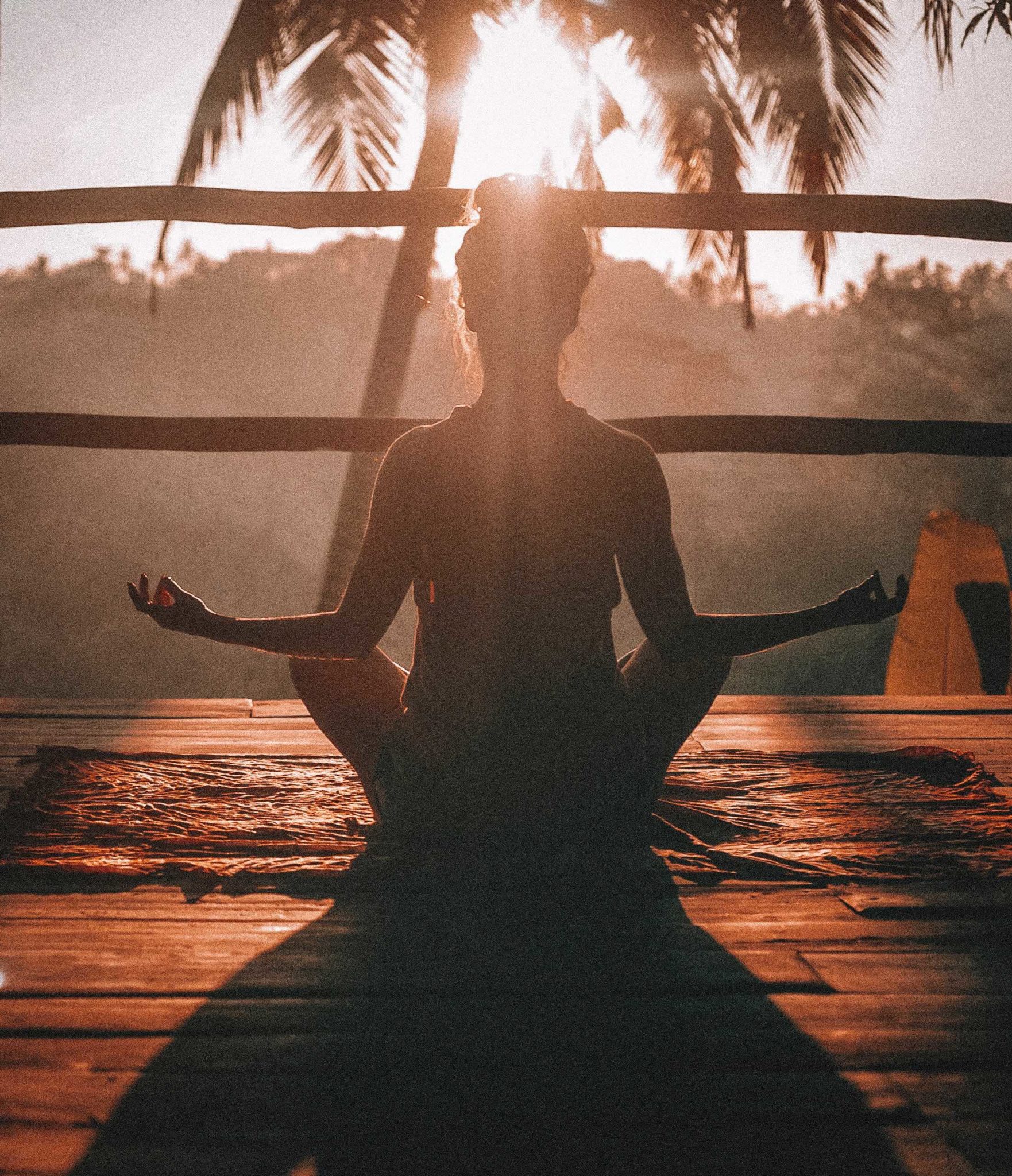 woman meditating, self care in recovery