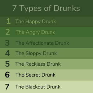 list of the 7 types of drunks infographics