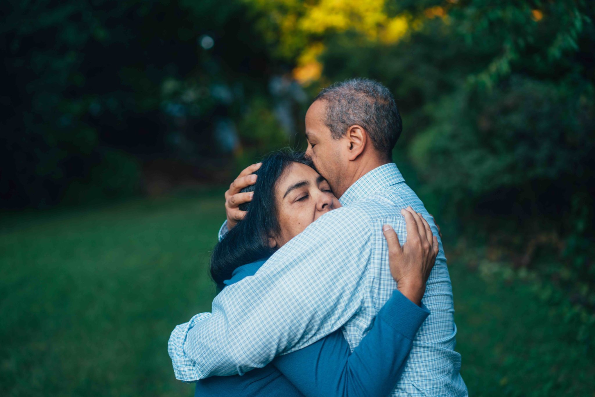 older couple embracing