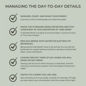Tips for managing the day-to-day details of cutting back