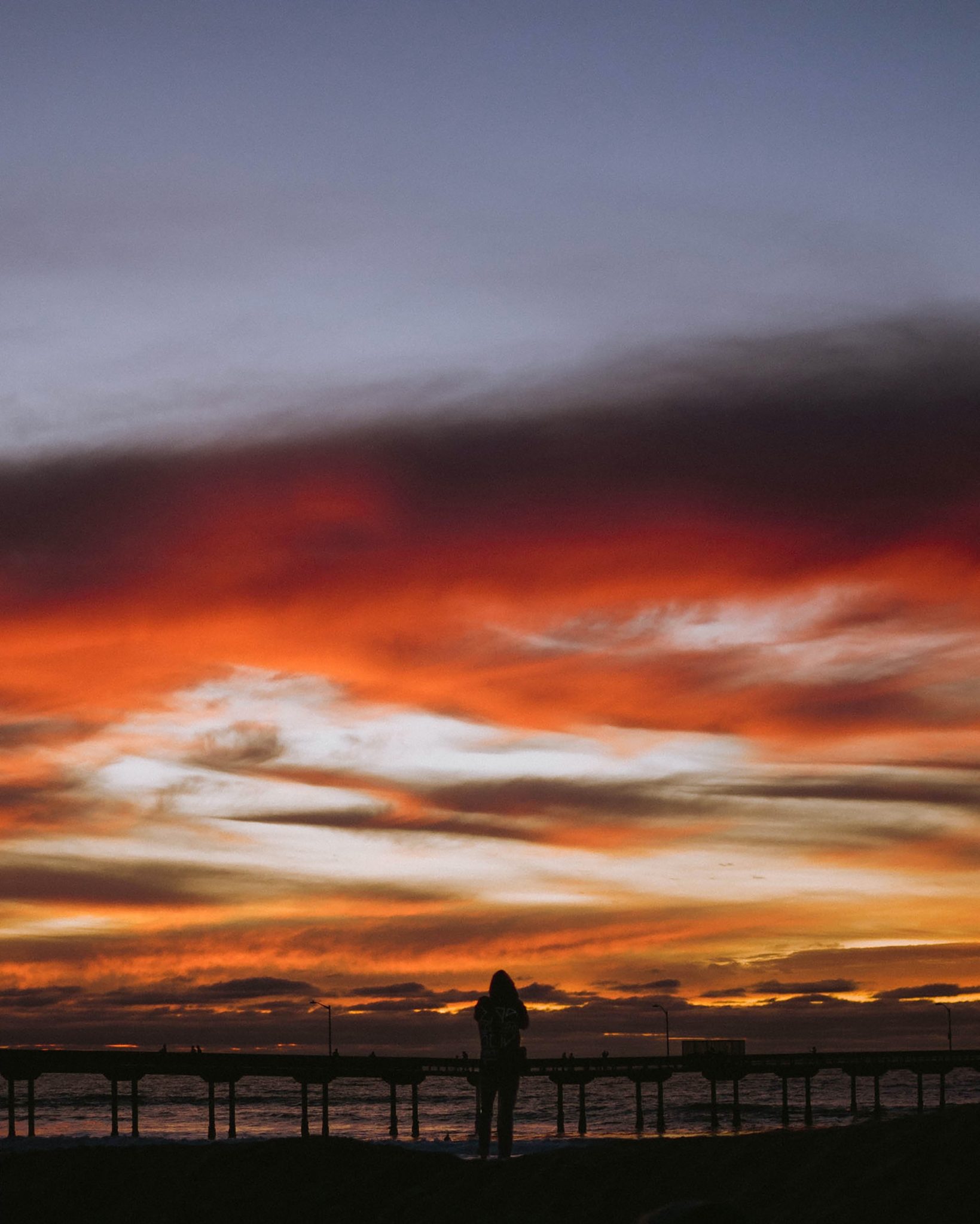 person watching the sunset