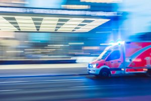 ambulance racing to the hospital