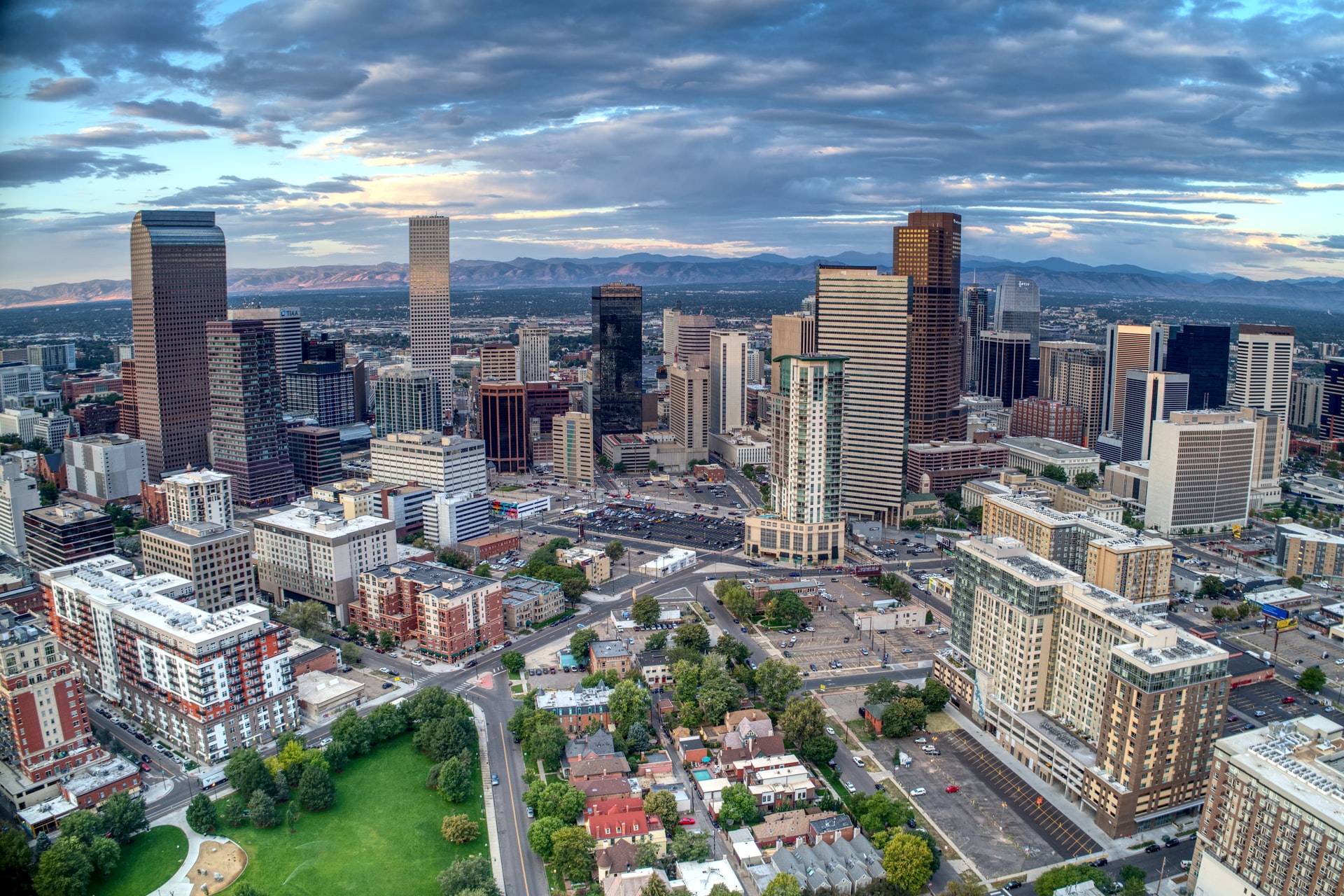 aerial view of denver colorado