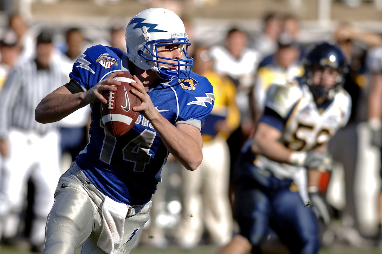 football player preparing to throw